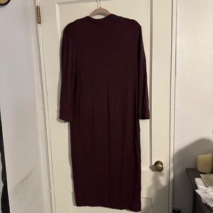 Maroon mock neck maxi dress
